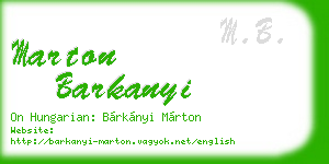 marton barkanyi business card