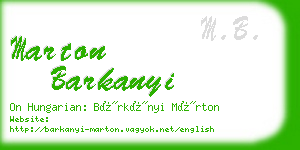 marton barkanyi business card